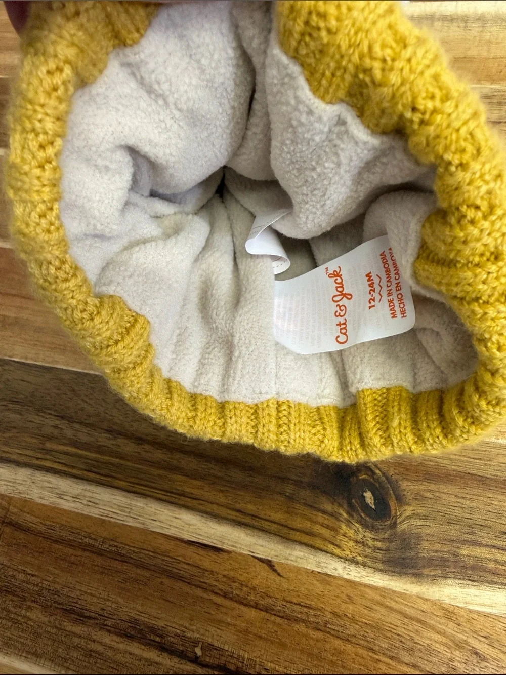 Cable Knit Pom Hat for Kids - Cream with Multicolor Stripe